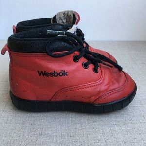 Weebok Unisex US 5.5 Red Leather Lace-Up Booties